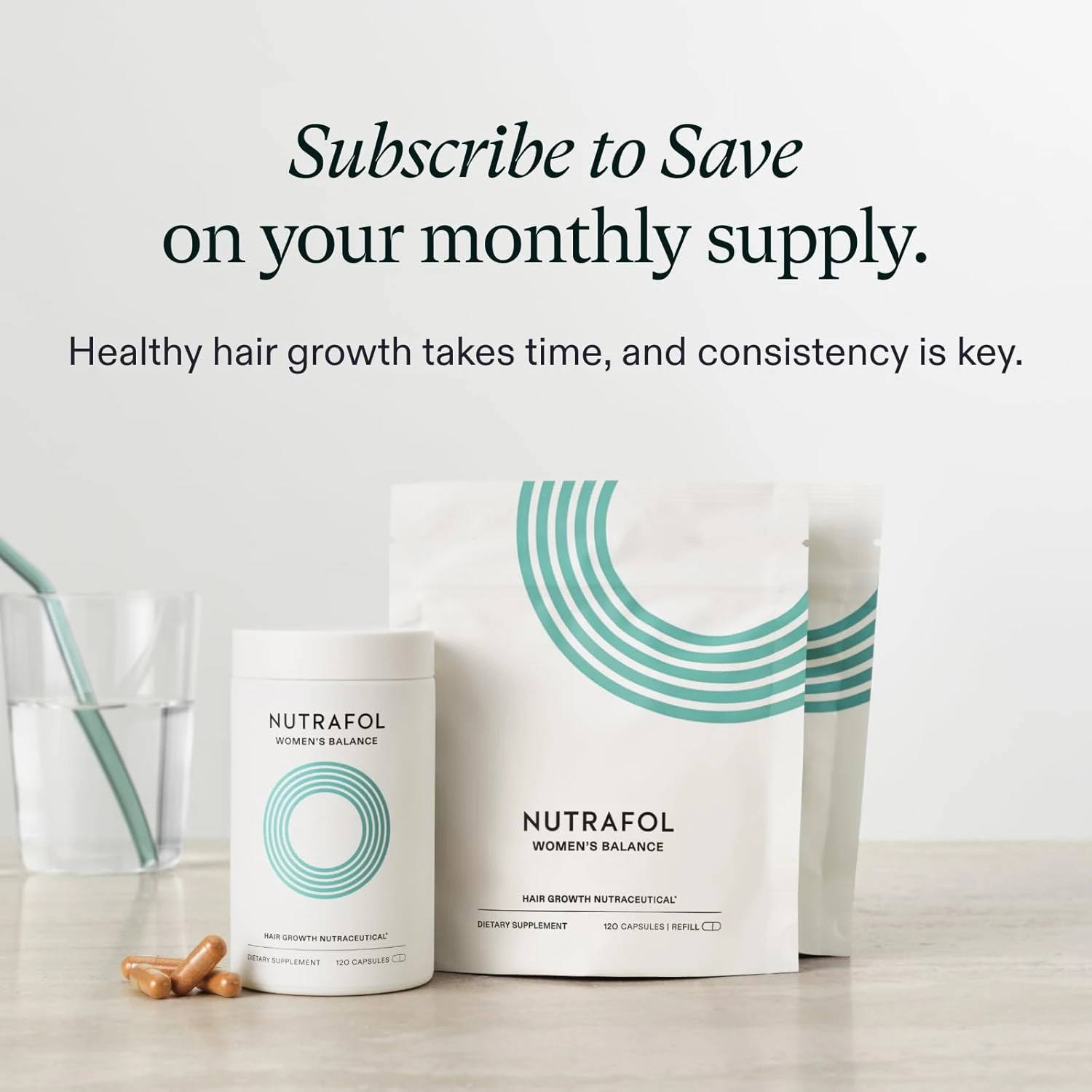 Nutrafol Women's Balance Hair Growth Supplements, Ages 45 and Up, Clinically Pro