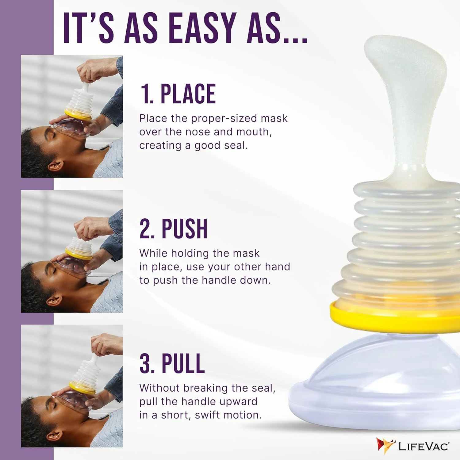LifeVac Yellow Travel Kit - First Aid Kit, Portable Airway Suction Device | Anti