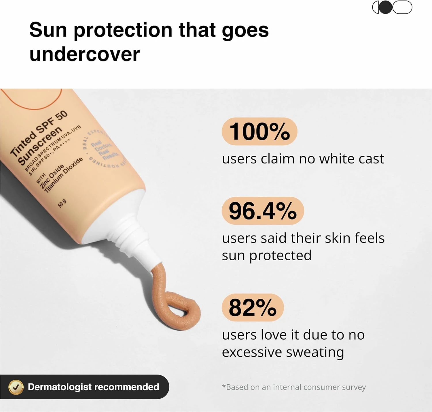 Cureskin Mineral Sunscreen Matte Finish Tinted SPF 50 PA++++ | Broad Spectrum Su