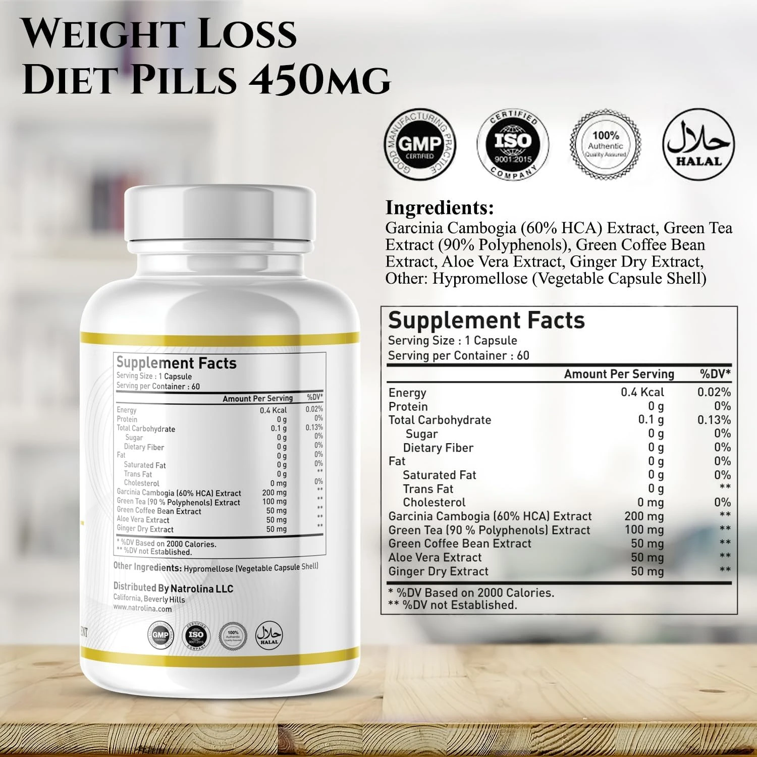 Natrolina 100% Natural Slimming Weight Loss Fat Burner Diet Pills 60 Capsules | 