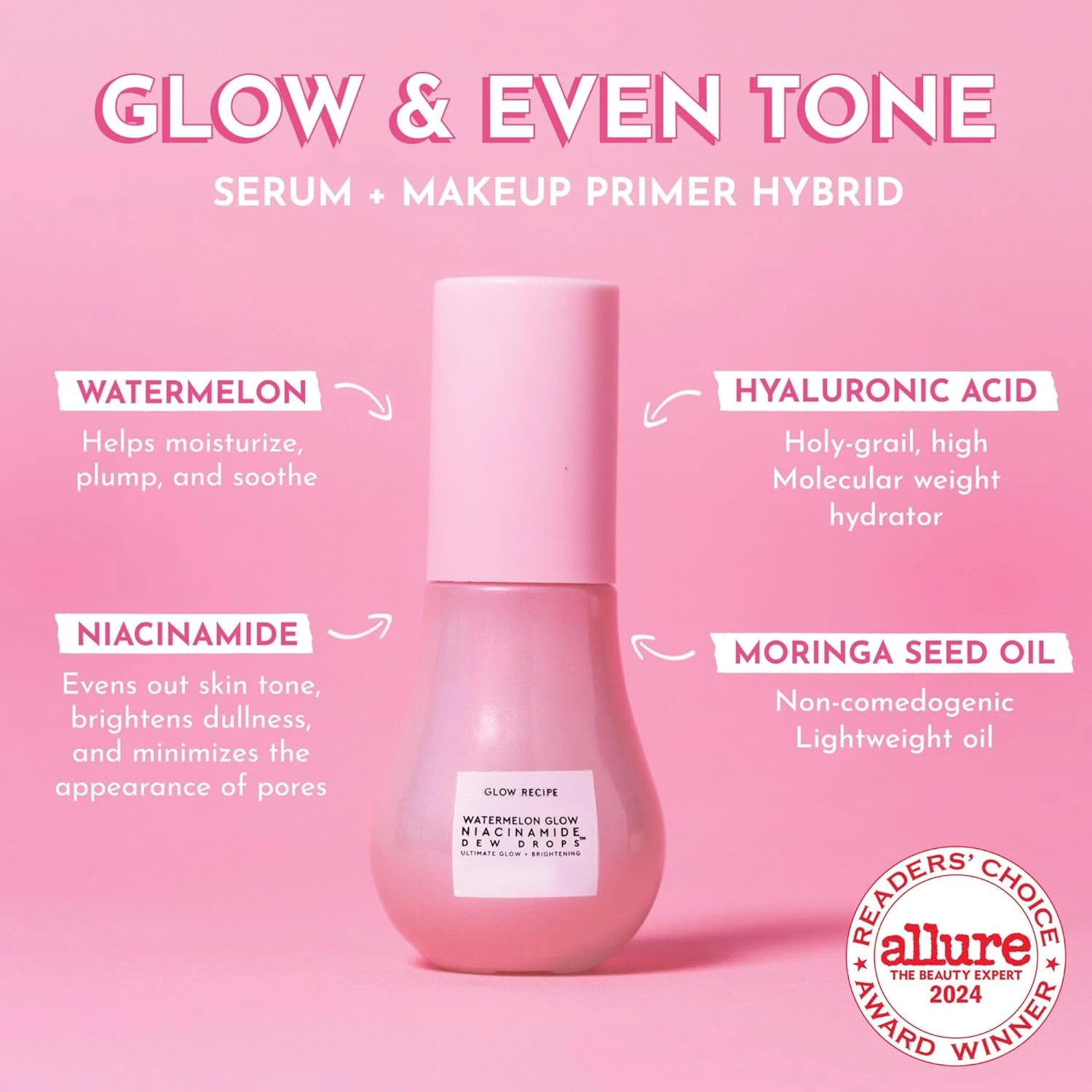 Glow Recipe Niacinamide Dew Drops Face Serum - Hydrating Korean Skincare & Illum