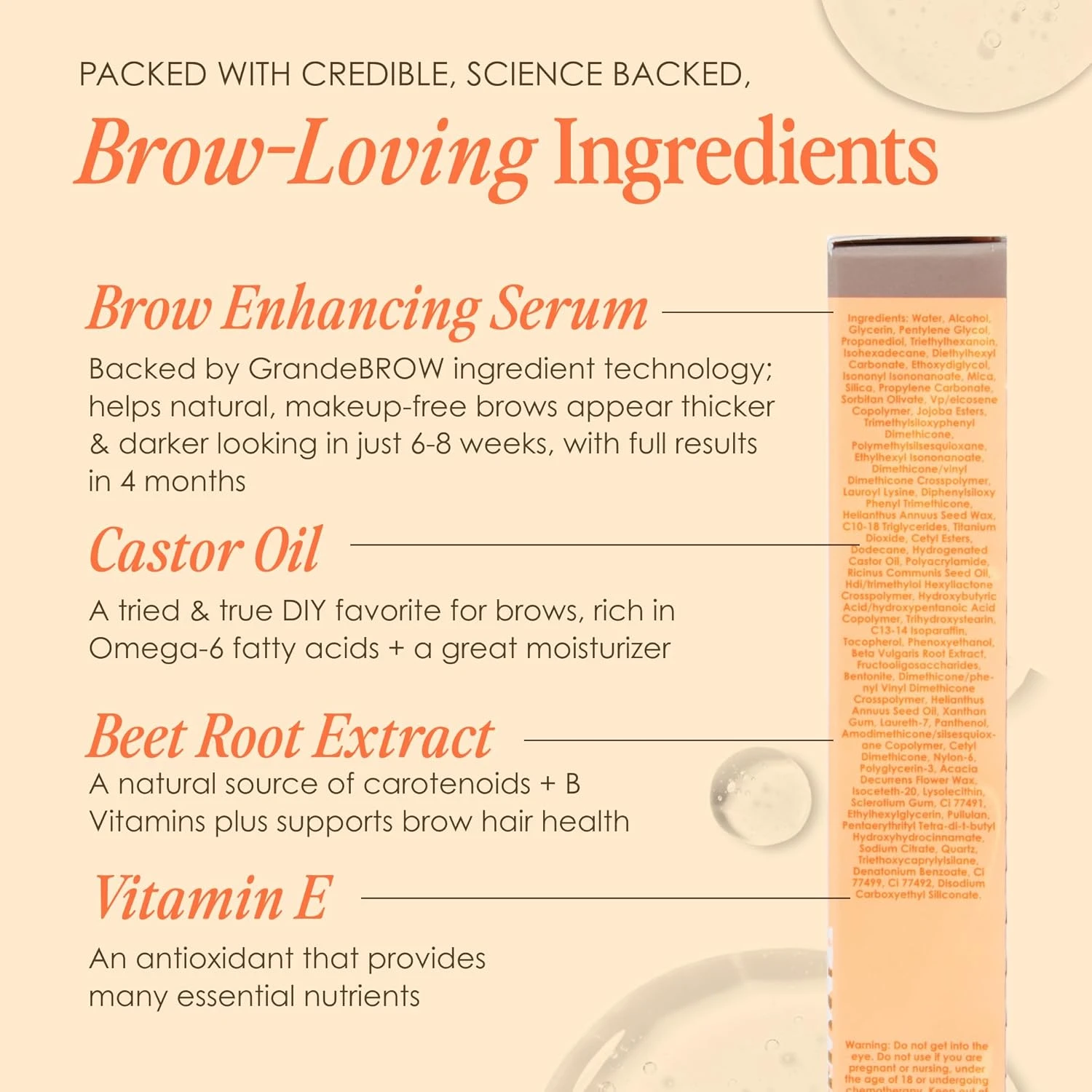Grande Cosmetics GrandeBROW 2-in-1 Tinted Brow Gel + Brow Enhancing Serum, Dark