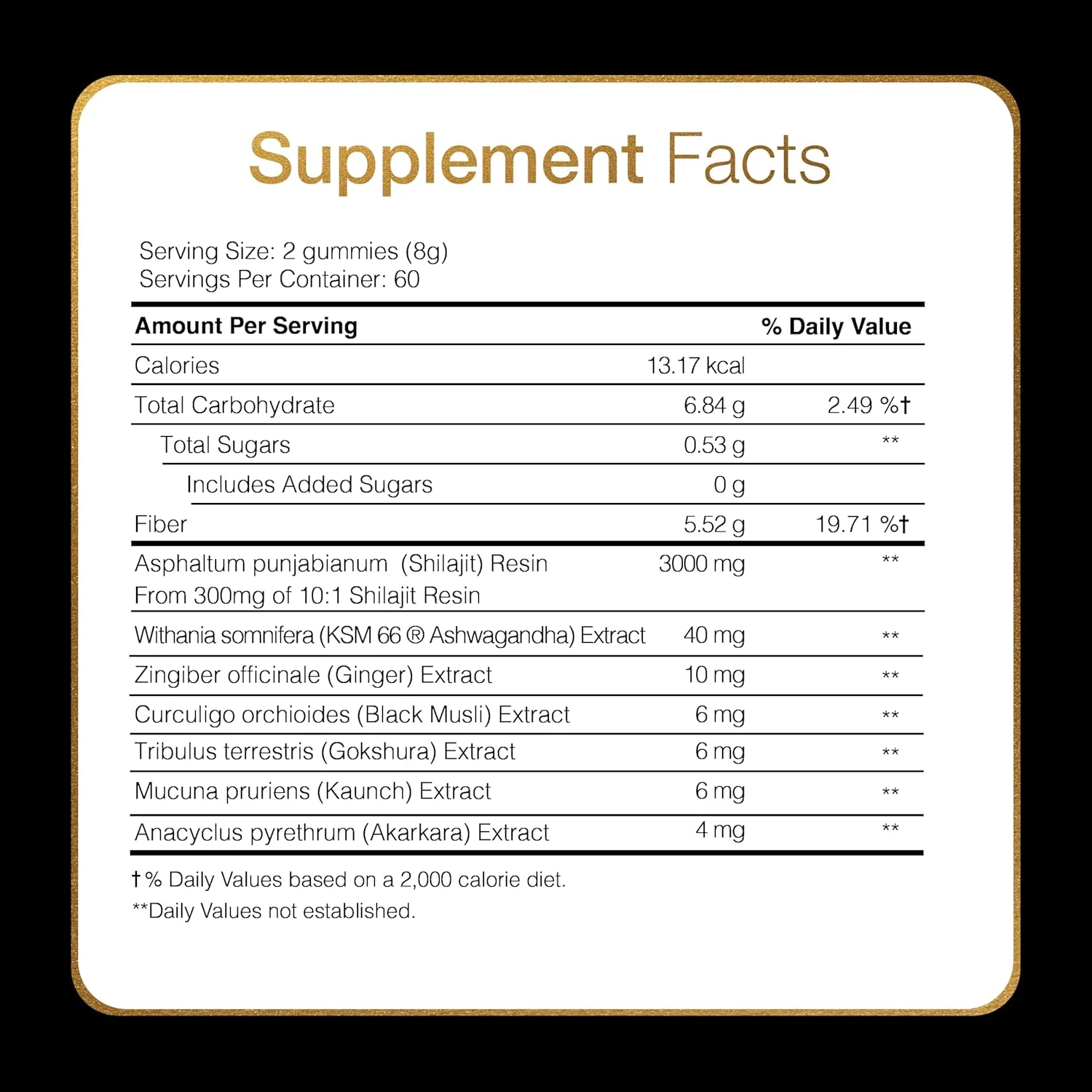 Be Bodywise 3000 Mg Pure Shilajit Gummies Gold I Lab Tested I No Added Sugar I K
