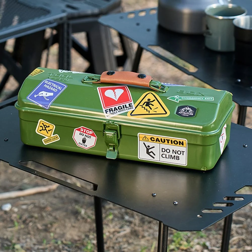 Moheso Outdoor Tools Storage Box Portable Camping Picnic Hand Box Metal Tools St