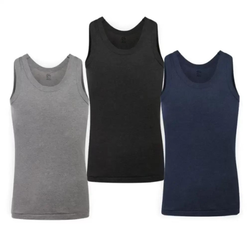 Lux Boys Vest Cotton Tank Top Undershirt Vest- For 9-10yrs Gray Blue Black Color