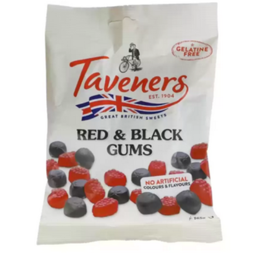 Taveners Great British Sweets Red And Black Gums- 165gms