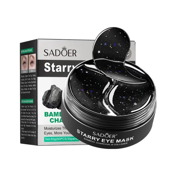 60 Pcs Bamboo Charcoal Starry Eye Mask Skin Moisturizes Dryness Brighten Dark Ci