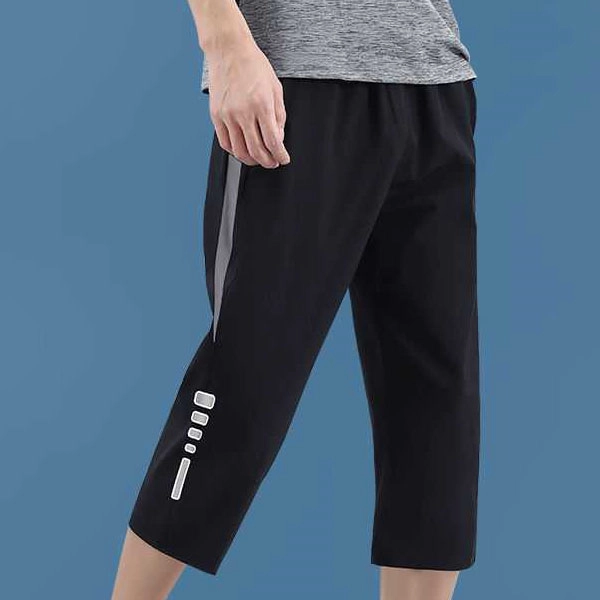 Black Two Tone Striped Shorts for Men - Sporty and Stylish