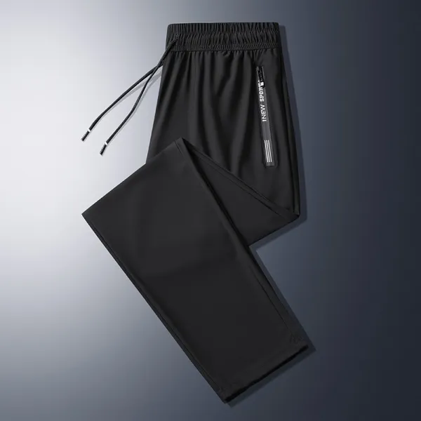 Flat Mouth Men Comfortable Summer Thin Loose Trousers, Double Pocket Fashionable