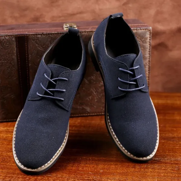 Luxury Design Men Formal Shoes Lace-Up PU Flat Loafers Soft Sole Pointed Toe Fas