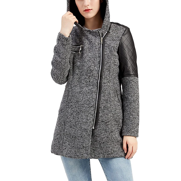 Stylish Zip-Up Design Long Sleeves Women Outerwear Hooded Jacket