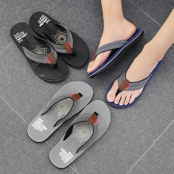Lightweight Letters Pattern Men Casual Flip Flops Toe Thong Fashion Summer Casua