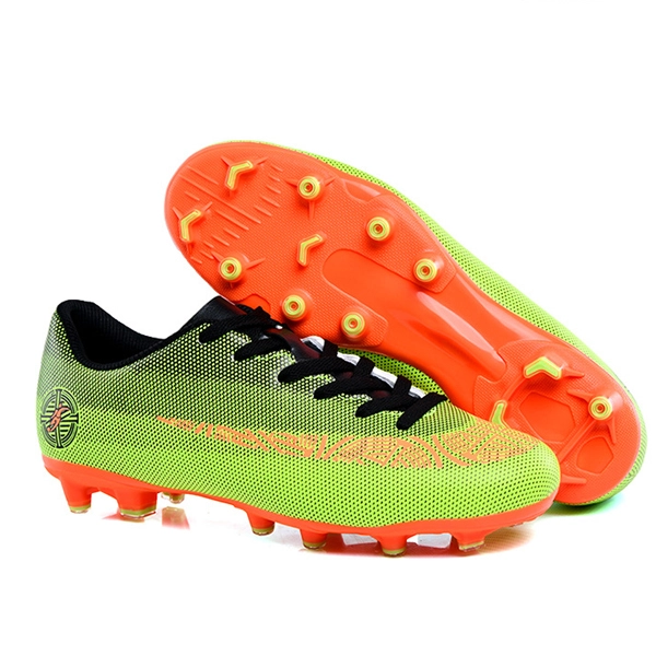 Orange Soccer Shoes for Men Breathable Athletics Sneakers