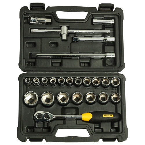 Stanley Stmt72795-8 Sq. Drive Metric 1/2'' 6 Point Socket Set (24-Pieces)