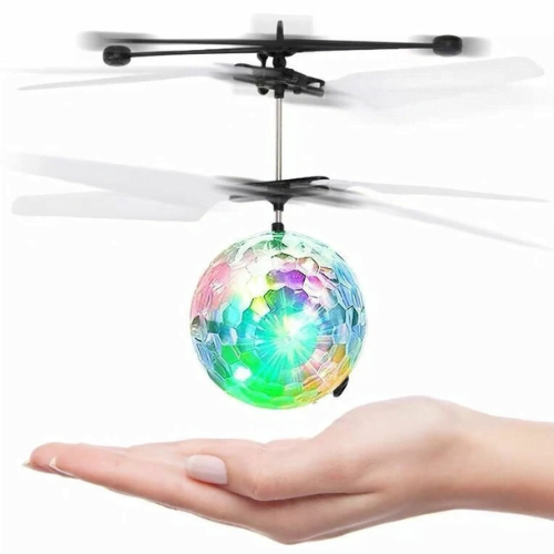 Mini Gesture Sensing Levitation Flying Led Light Crystal Ball RC Helicopter Kids