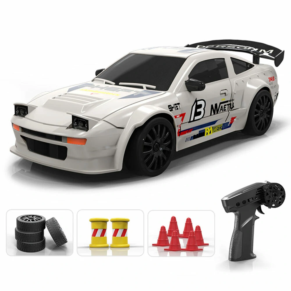 WH S812 1/24 2.4G 4WD Drift RC Car On-Road Vehicles RTR Model - White Two Batter