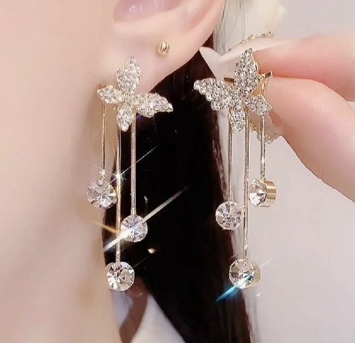 Crystal women's drop earrings