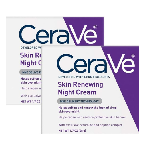 CeraVe Night Cream for Face | 2 Pack (1.7 Ounce Each) | Skin Renewing Night Crea