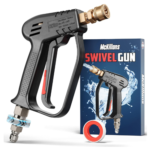McKillans Short Pressure Washer Gun with Swivel - High Pressure Water Handle wit