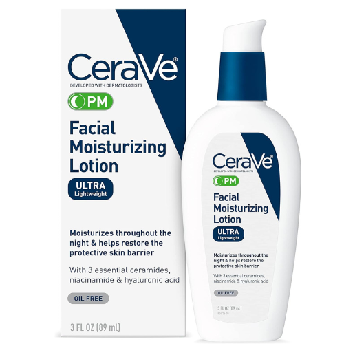 Cerave Pm Facial Moisturizing Lotion, 3 Oz., Multiplied With Derma Roller, 3 Fl 
