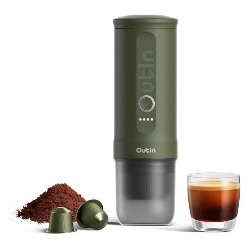 Outin Nano Portable Electric Espresso Machine with 3-4 Min Self-Heating, 20 Bar 