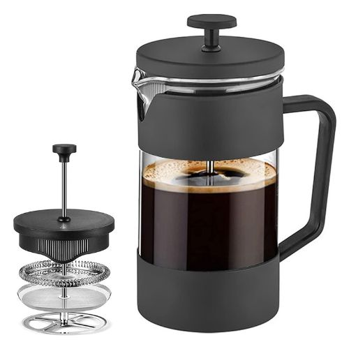Funito French Press Coffee & Tea Maker 600ml, Thickened Borosilicate Glass Coffe