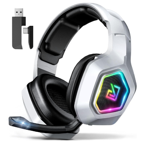 Garlo Wireless Gaming Headset with 7.1 Surround Sound & 60H+ Hrs, 2.4GHz/Wired/B