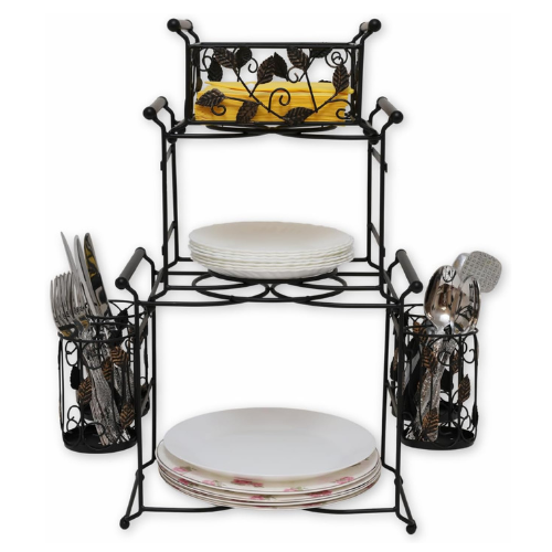 Maypes Chaffing Dish Buffet Set – 3-Tier Chaffee Buffet Set with Plate, Napkin a