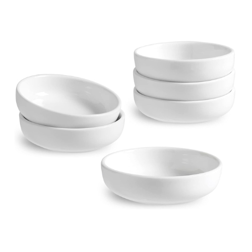 Auanlay Ceramic Dipping Bowls Set of 6, Soy Sauce Dish, 3 Oz Dip Bowls, Mini Pin