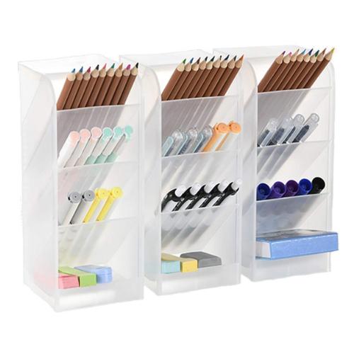Marbrasse 3 Pcs Big Desk Organizer- Pen Organizer Storage for Office, School, Ho