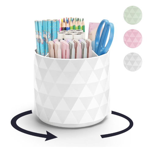 minimaliving Desk Organizer,Sparkling Diamond-like Pen Holder for Desk 360°Rotat