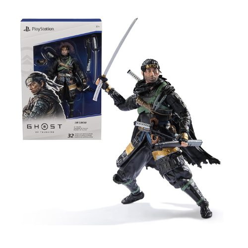 PlayStation, Ghost of Tsushima, 6” Jin Sakai Samurai Action Figure & 2 Accessori