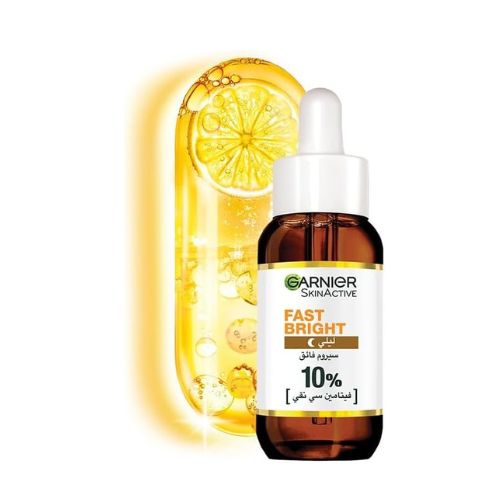 Garnier Skin Active Fast Bright Overnight Booster Face Serum with 10% Pure Vitam